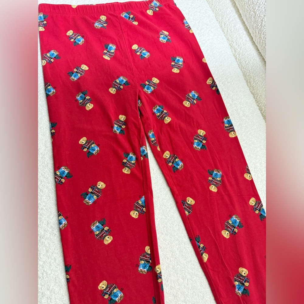 Polo Ralph Lauren Kids‎ Holiday Pajama Pants Red Polo Bear Print Size 12